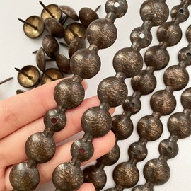 Let's Decorate 5Meters Upholstery Tacks Strips/Decorative Nail Trims of Sofa Headboard Bench, Single Tacks Matched (16mm Antique)