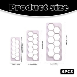 3-Piece Hexagonal Cookie Cutter Set, Premium Stainless Steel, Ideal for Football-Themed Cakes & Artisanal Baking, Craft Decorative Edibles & DIY Projects