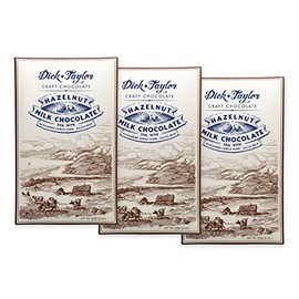 Dick Taylor Craft Chocolate Milk Chocolate Trios | Gourmet Artisan Milk Chocolate Gift | A2 Milk, Soy Free, Handcrafted | 2oz Bars, 3-Pack (Hazelnut Milk Trio)