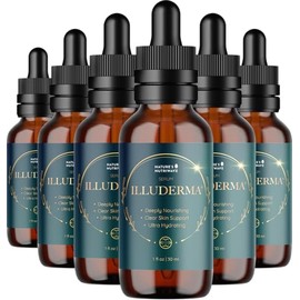 Illuderma Serum – 100% Natural Facial Serum with 16 Beneficial Ingredients for Hydrated, Nourished Skin – 1 Oz, 30ml, 6 Month Supply