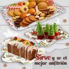 J.H. Company Charola Plana Navideña De Plastico Decorativa Cocina Postres