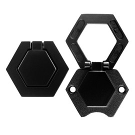 AUXBC 2PCS Zinc Alloy Flush Mount Pull Handles, 1.57Inch Hole Distance Flat Cabinet Ring Handle Pulls, Black Recessed Furniture Grip with Screws