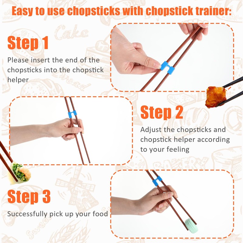 100 Pcs Reusable Chopsticks Helper Multicolor Plastic Practice Chopstick Trainer