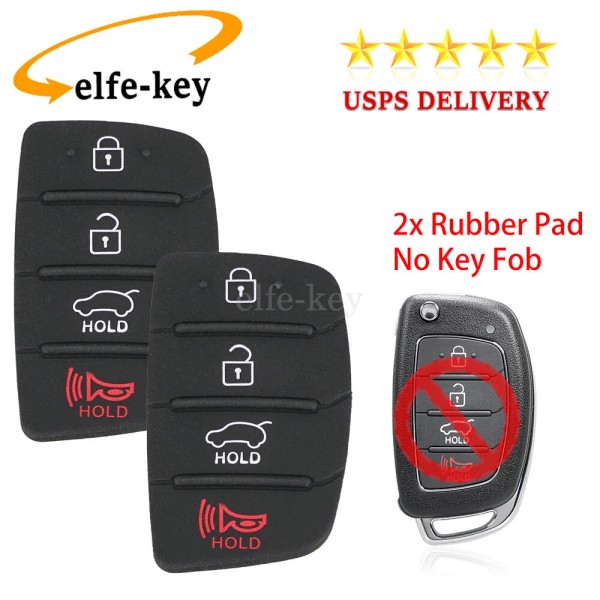 Unbranded 2Pcs Flip Key Fob 4 Button Rubber Pad For