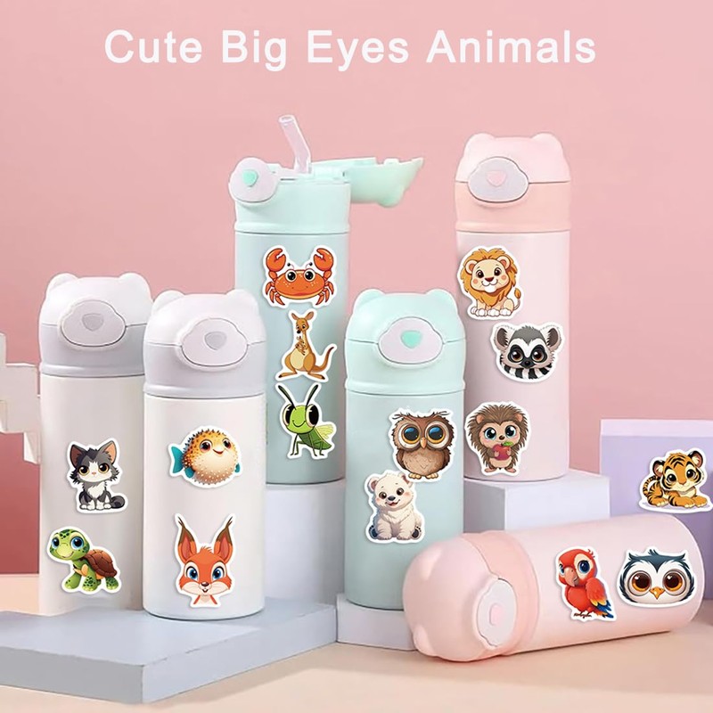 210PCS Holographic Animal Stickers for Adults - Cute Big-Eye Animal