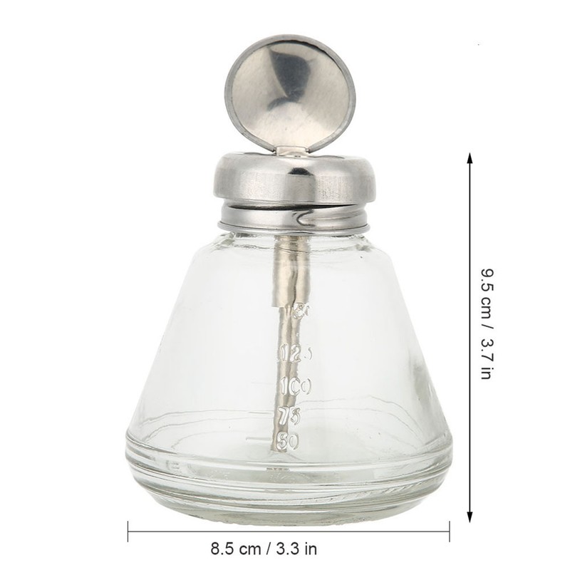 150ml Nail Art Pump Dispenser Transparent Liquid Container Pressing Bottle