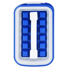Ice Cube Tray Stretchable Easily Cleaning Saving Space Ice Making Grid for Camping Picnics OutingsBlue