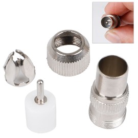 5PCS Metal TV Aerial Co-Axial Plug, 2 X Female 2 X Male TV Aerial Coaxial Cable Connectors Adaptor- Metal, Coaxial Connector for RF Cable, Freeview - Metal