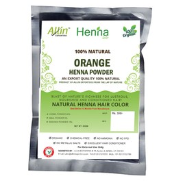 Allin Exporters Orange Henna Hair Color - 100% Organic and Chemical Free Henna for Hair Color Hair Care - (60g x 1 Packet)