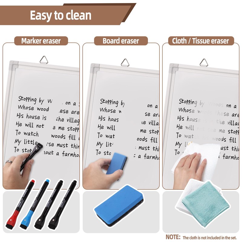 Dry Erase Calendar Whiteboard with Cork Board for Wall, Magnetic