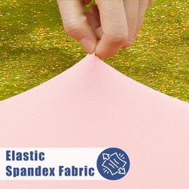 Moosfor - Mantel rectangular de elastano de 4 pies, paquete de 2 manteles elásticos ajustados para picnic, funda de mesa de patio elástica lavable para exteriores, camping, banquetes y fiestas (rosa