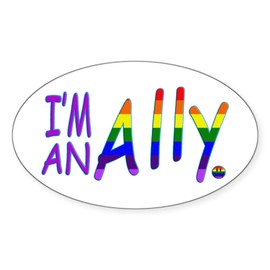 CafePress I'm an ALLY Oval Car Bumper Sticker