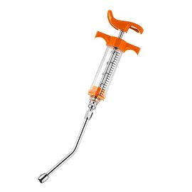 1 Set Feeding Syringe with Drench Nozzle Adjustable Dosage Reusable Drench Gun Syringe for Goat, Horse, Sheep, Dog, Pig, Cat, Bird, Small Pet (S-20ml)