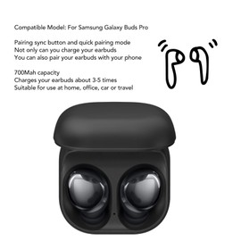 Estuche de Carga para Galaxy Buds Pro, Estuche de Cargador Inalámbrico con Cable de Repuesto para Auriculares Galaxy Buds Pro, Auriculares No Incluidos, Capacidad 700 MAh