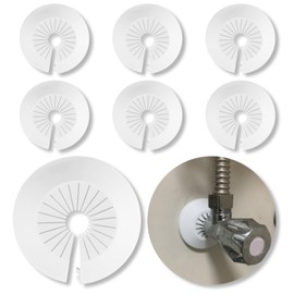 6 PCS Plumbing Cover Plates Plastic Escutcheon Plate Flange Pipe Covers for Bathroom (Apply to 1.18" to 2.16")