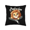 Funny - Peek-a-boo - Lion Throw Pillow