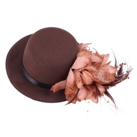 minkissy Fascinators Headwear Hats 20s 50s Hat Pillbox Hat Cocktail Tea Party Headwear for Girls and Women Brown