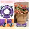 Heavy Duty Purple Plant Caddy with Wheels, 15-20inch Adjustable Rolling