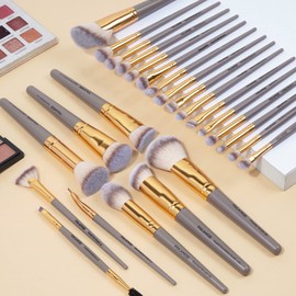 Brochas de Maquillaje Profesional 25 Piezas Set de Brochas Maquillaje Pinceles de Maquillaje Sombra de Ojos en Polvo para Base de Maquillaje con Caja de Regalo Perfecta para Regalar(Champán)