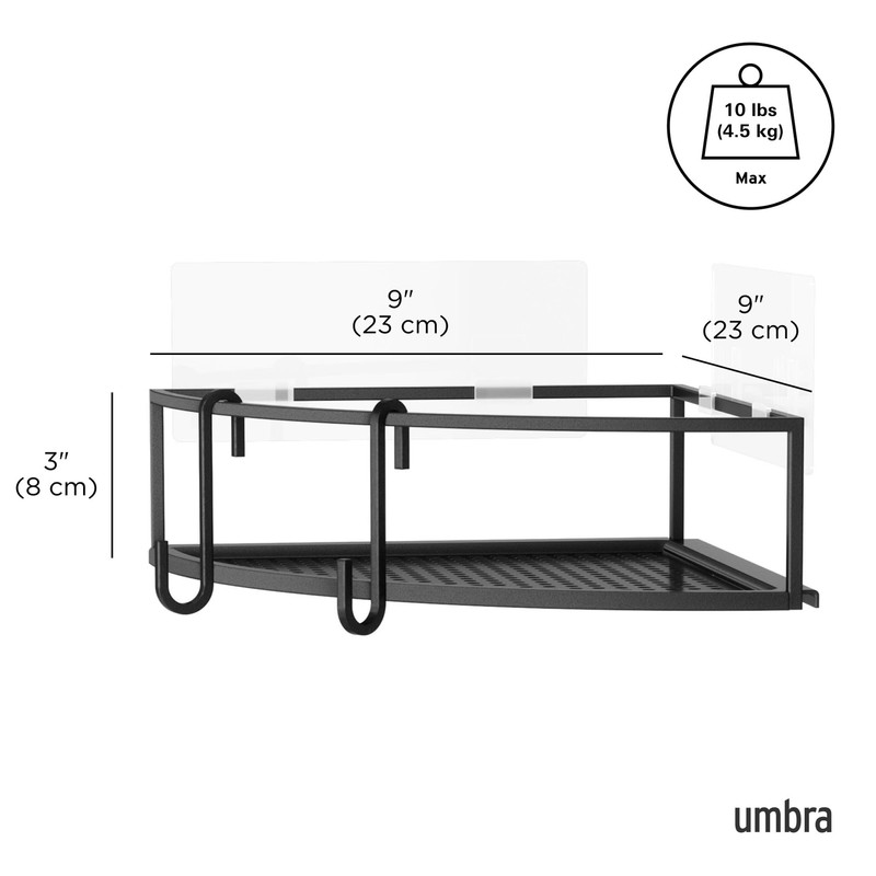 Umbra Cubiko Shower Corner Shelf, Metal Floating Shelves with Adhesive
