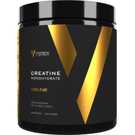 Vyotech Pure Creatine Monohydrate Powder | Aids in Muscle Strength Performance & Recovery | 5g Per Serving | Unflavored | 60 Servings | Gluten-Free Dairy-Free Soy-Free No Sugar or Wheat | Made in USA