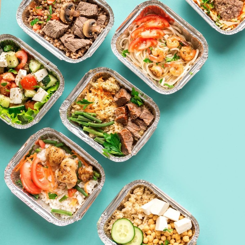 Caterpack Foil Trays With Lids, Small, Disposable Food Containers, 12.5cm