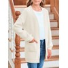 Girls Long Sleeve Cardigan Casual Open Front Lantern Sleeve Smoke