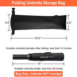 Cosmos 1 Pc Umbrella Bag Waterproof Travel Umbrellas Storage Pouches Wet Umbrella Cases Folding Umbrellas Sleeves Covers Portable Travel Umbrella Carry Bag for Home Outdoor (Black Color)
