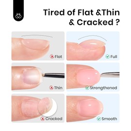 Beetles Builder Gel for Nails,0.51 oz 8 in 1 Strengthening Nails Enhancement Building Apex for Beginners & DIY Salon Manicure,Clear Builder Nail Gel,LED & UV Lamp Needed