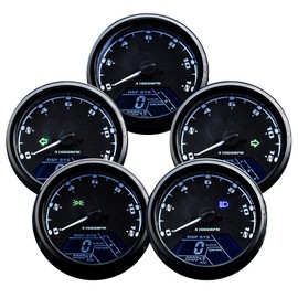 ANCLLO Universal Motorcycle Odometer LCD Digital Speedometer Tachometer Gauges with Night Light Fit for Most Popular 12V Motorbike