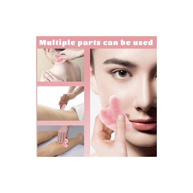 Premium Gua Sha Stone Face Massager Tool (Pink)