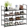 FIDUCIAL HOME 4 Tiers Shoe Rack Organizer 16-20 Pairs Stackable