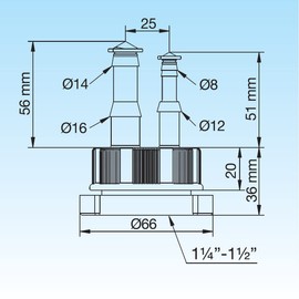 LIRA 8.4442.02 Connection for Condensate Drainage White