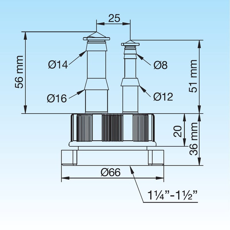 LIRA 8.4442.02 Connection for Condensate Drainage White