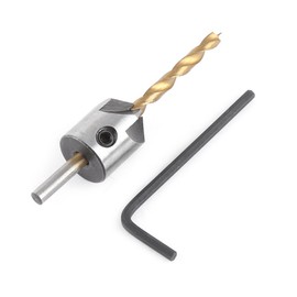 Countersink Drill Bit Set, Akozon Wood Countersink Drill Bit Steel Countersink Drill Bit Carpentry Woodworking Boring Tool Round Shank With L-Wrench Hex Key(Single 4mm + small wrench)