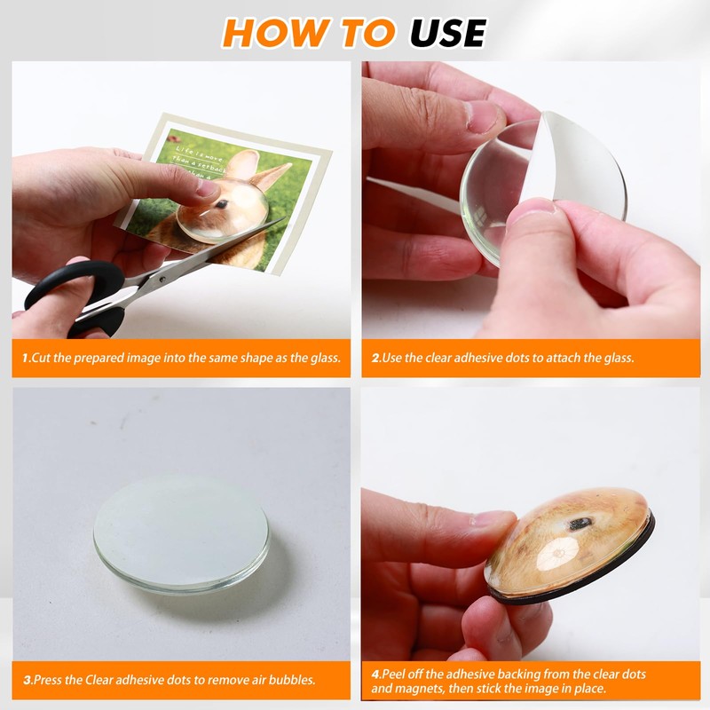Aertiavty 72 Pcs Fridge Magnets Making Kit, 1.2 Inch Glass
