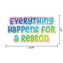 MightySkins Everything Happens for A Reason Peel and Stick Art Removable Cute Stylish Funny Cartoon Dorm Room Decor Vinyl Wall Decals Sticker, 12" On Its Longest Side