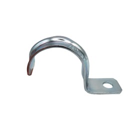 (Pack of 25) Airmont Products AP-10554, One Hole EMT Pipe Strap for Conduit Installation, 1-1/4 Inch Trade Size, Snap-On Type, Reinforced Rib for Extra Strength, Galvanized Zinc Plated Metal,