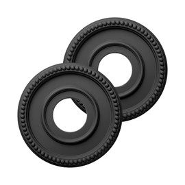 EIFHYT 2 Pack Moldeds PU Ceiling Medallions for Light Fixtures and Ceiling Fans, 12-7/16"OD x 4" ID x 1-1/4 "P Matte Black (Fits Canopies up to 5-1/2")