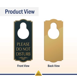 Do Not Disturb Door Hanger Sign, Black/Gold, Engraved, 4" x 8", Fade Resistant, Indoor/Outdoor Use, USA MADE By My Sign Center
