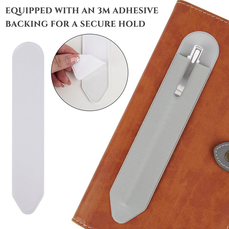 JANKOW Adhesive Elastic Pen Loops, Portable Pen Holder Sleeves for