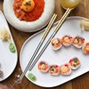 A · HOUSEWARE 5 Pairs Gold Dragon Chopsticks Set Stainless