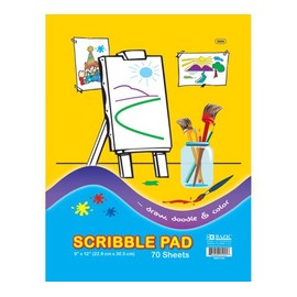 BAZIC Scribble Pad 50 Sheets 9" X 12", Doodling Drawing Pads Papers, Ideal for Kids Art Student Coloring Painting, Gift for Girls Boys School, 4-Pack