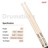 Drum Sticks, American Hickory Drumsticks, Drumsticks for Drum, Non-Slip Grip,