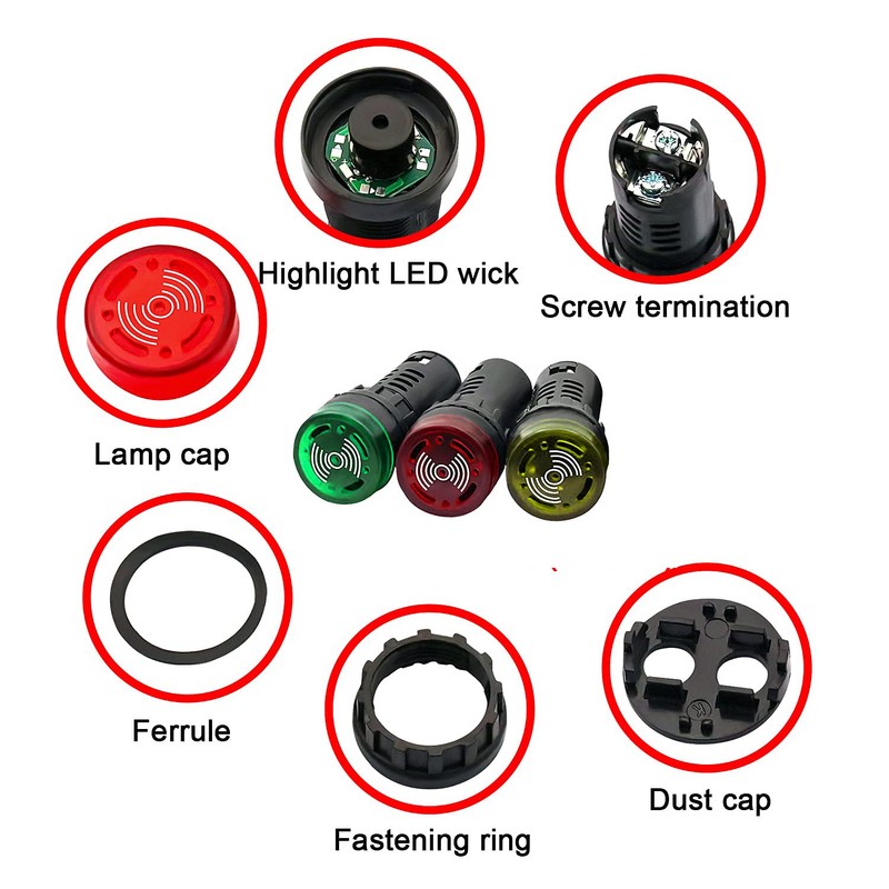 GUUZI Pack of 6 AC DC 24 V 22 mm