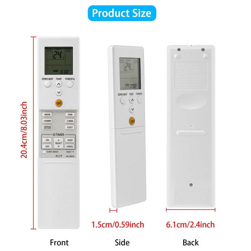 AR-REB1E Replacement Air Conditioner Remote Control for Fujitsu Air Conditioner