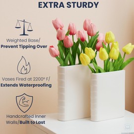 Booky Baby Book Vase, Ceramic Book Vases for Flowers - Book Flower Vase, Ceramic Vases for Home Decor, Cute Vase, Cute Vases for Decor, Book Shaped Vase, Home Decor Vases, Bookshelf Vase for Flowers