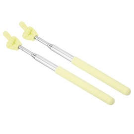 PATIKIL Telescopic Teachers Pointer Stick, 2 Pcs Classroom WhiteBoard Teacher Hand Finger Mini Pointer for Presentation Speaker Guide Coach, Yellow Style 1