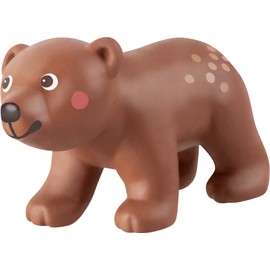 HABA Little Friends Brown Bear Cub - Chunky Plastic Forest Animal Toy Figure