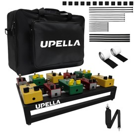 UPELLA Guitar Pedal Board Aluminum Guitar Effect Pedal Board 18'' x 12.5'' Guitar Effects Pedalboard Accessories with Carrying Bag